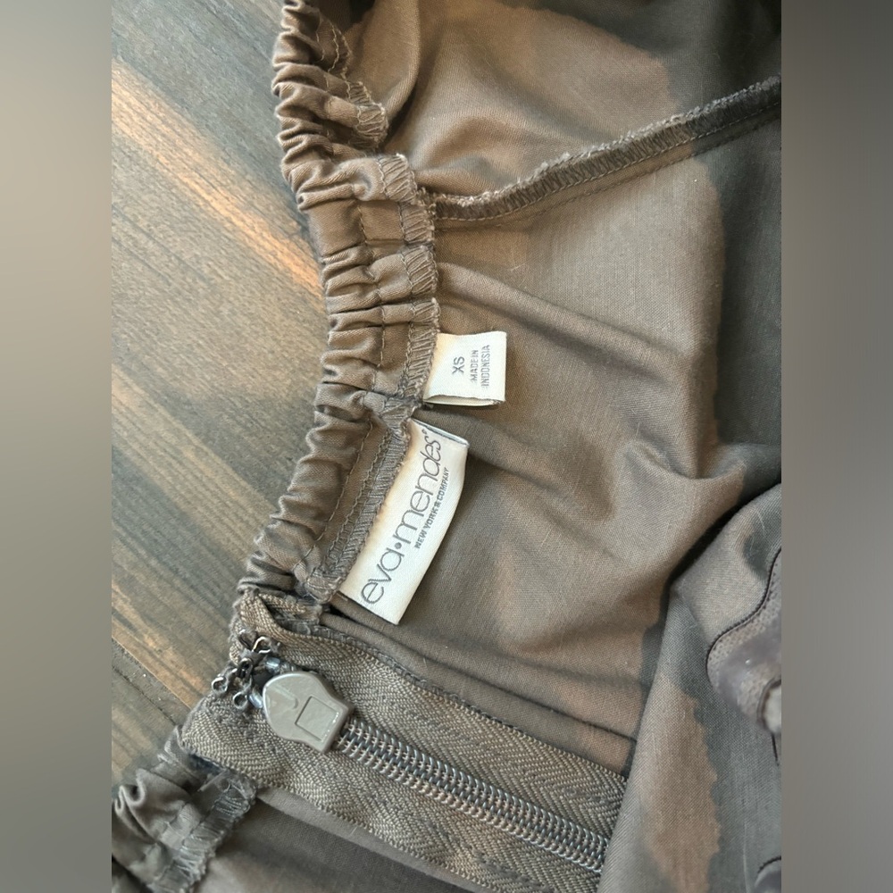NY&C Eva Mendes Pleated Beige and Brown Midi Dress (XS) - Picture 3 of 6